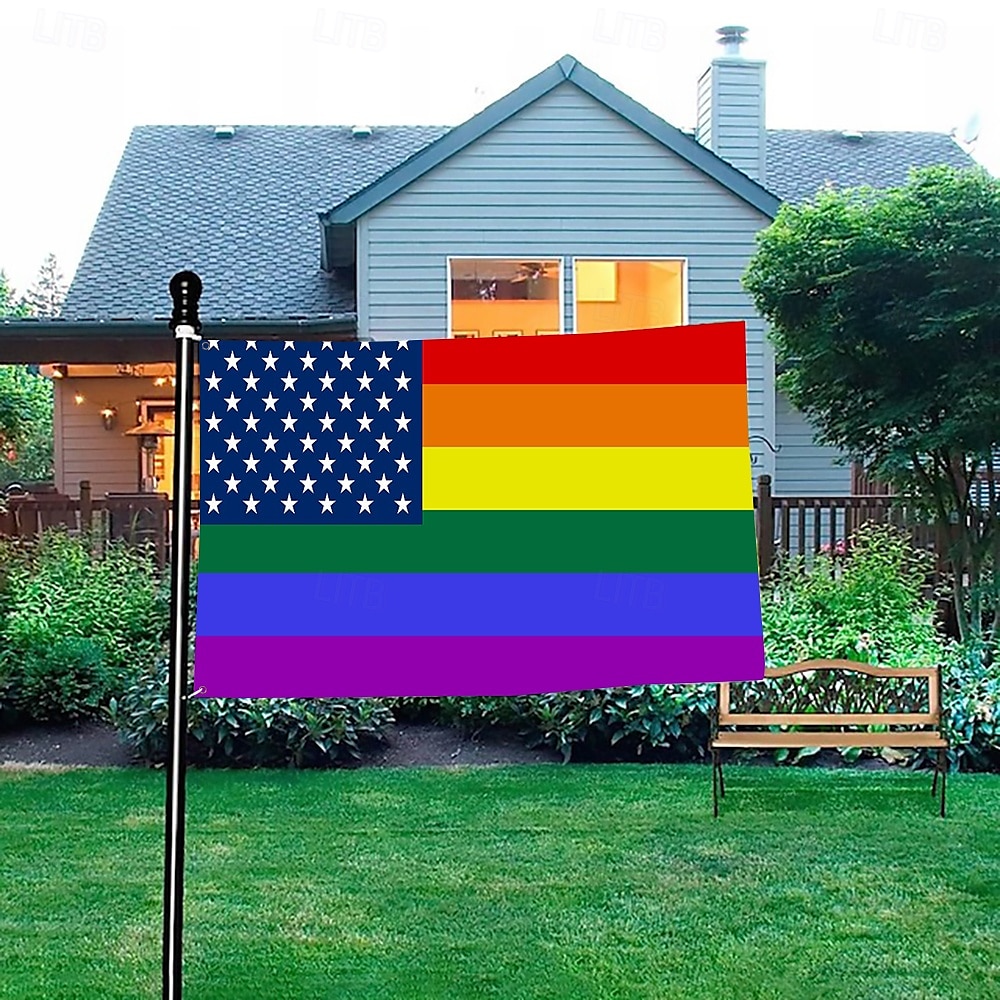 2025年 6月プライド月間 LGBTQ LGBT プライドフラッグ レインボー ハッピープライド屋外装飾 屋内用 グロメット付き 家庭 庭装飾 休日バナーサイン  コレクション – $10.49 –P2