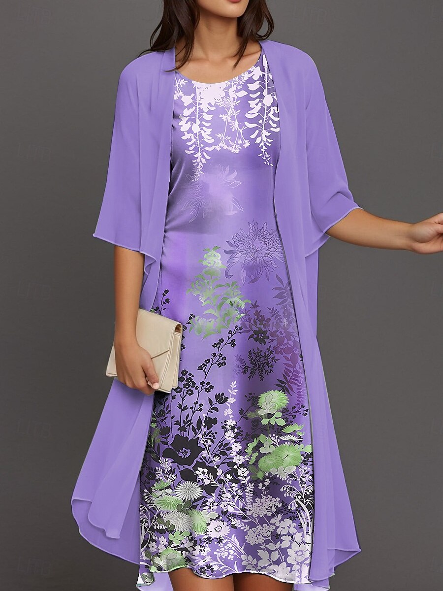 Women's Graduation Dress Midi Dress Dress Set Summer Dress Party Cocktail Floral Print Half Sleeve Crew Neck Wedding Guest Daily Pink Blue Purple Summer Spring Loose Fit 2026 - $38.99 Women's Graduation Dress Midi Dress Dress Set Summer Dress Party Cocktail Floral Print Half Sleeve Crew Neck Wedding Guest Daily Pink Blue Purple Summer Spring Loose Fit 2026 - $38.99