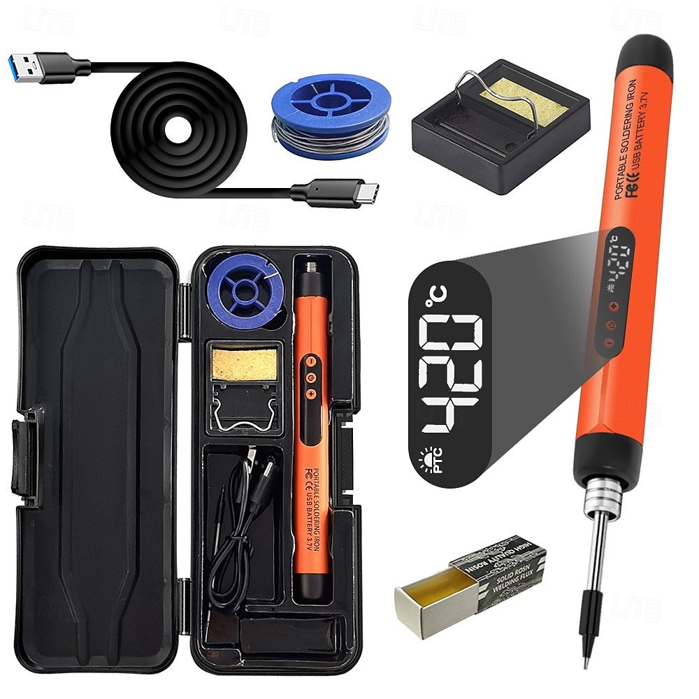 ערכת ערכת מלחם חשמלי דיגיטלי USB רב תכליתי אינטליגנטי 300-450 כלי ריתוך הלחמה מתכוונן לטמפרטורה 2025 - $28.99 –P8