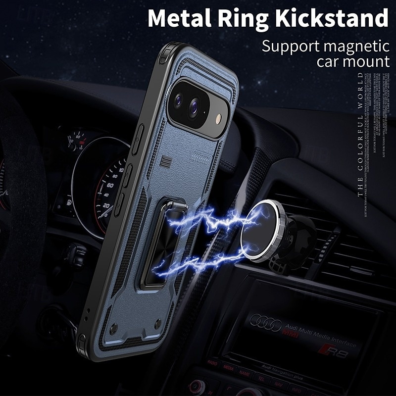 Phone Case For Google Pixel 9 Pro Pixel 9 Pro XL Pixel 9 Back Cover Ring Holder Magnetic Shockproof Retro TPU PC 2025 - $13.99 –P2