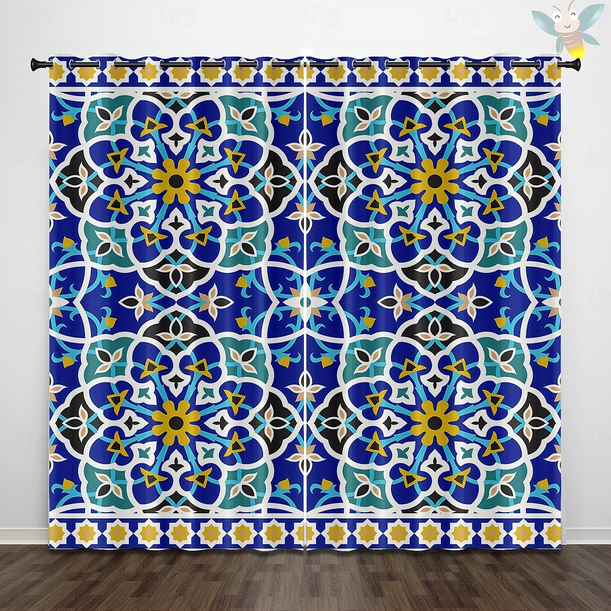 Verdunkelungsvorhänge Geometrisch Bohemian Isolierung Außen Balkon Ruhe Wohnzimmer Heimdekoration 2-teiliger Satz 3D Digitaldruck Perforiert 2025 - $30.99 –P9