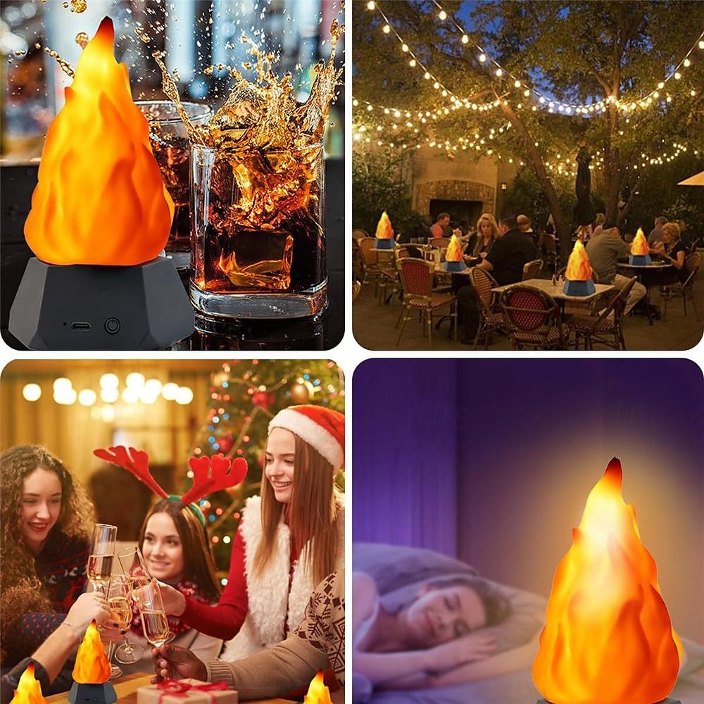 3d led atmosfera luce notturna campeggio esterno cortile paesaggio decorazione luce usb ricarica simulazione fiamma luce camera camera atmosfera luce 1 pz del 2025 a $31.99 –P3