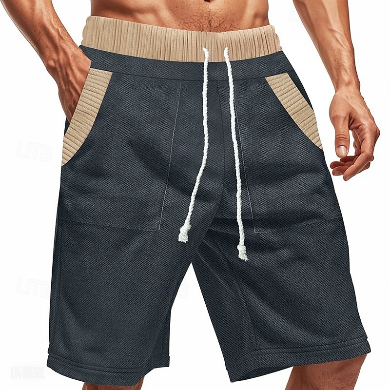 Herr Atletiska shorts Svett shorts Shorts Sommarshorts Ficka Snörning Elastisk midja Färgblock Komfort Andningsfunktion Kort Utomhus Sport Klassisk Ledigt Svart Blå 2025 - $20.99 –P13