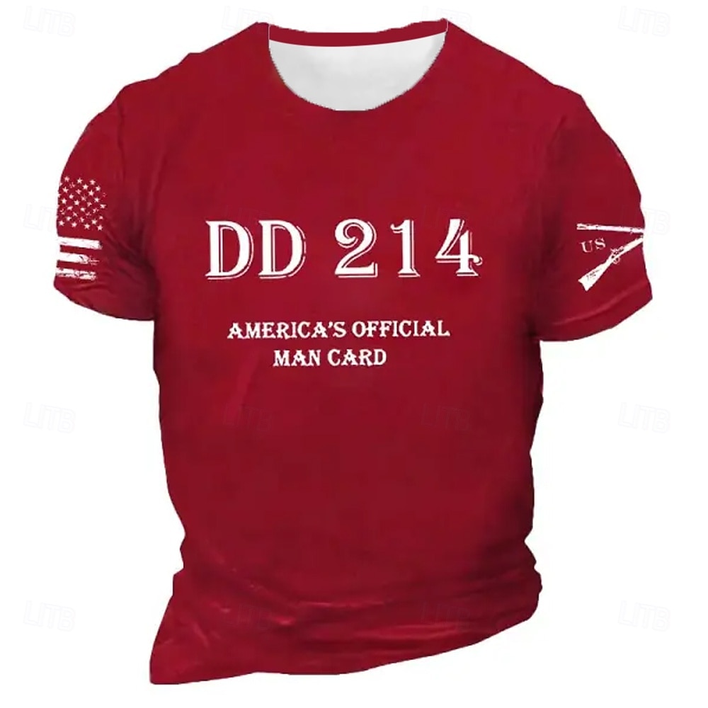 Men's American US Flag T Shirt Short Sleeve T shirt 3D Print Crew Neck Shirt Daily Military Street Daily Black Red Summer Spring Clothing Apparel S M L XL XXL XXXL 2025 - $17.99 –P2