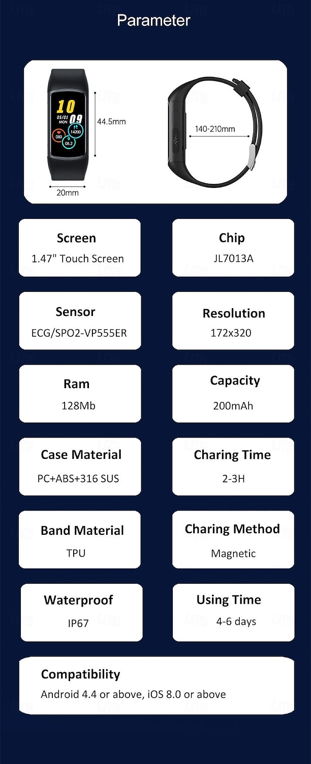 2025年 696 H8スマートウォッチフィットネストラッカー 睡眠モニターBluetooth通話リマインダーAndroid iOS 1.47 コレクション – $72.99 –P12