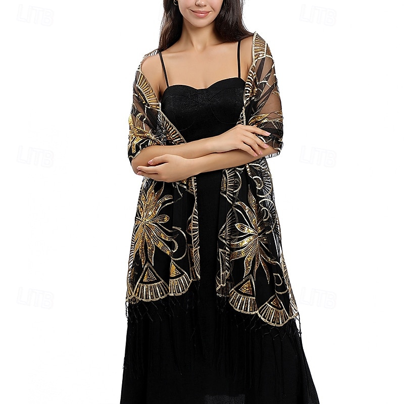 Scialle Donna Elegante Senza Maniche Poliestere Stole da matrimonio Con Nappa Per Feste Primavera & Estate del 2025 a $14.99 –P9