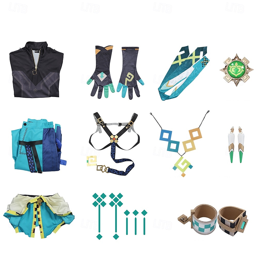 Genshin Impact Kinich Anime Cosplay kostým Boty Cosplay Paruky Cosplay obleky Cosplay Paruky Cosplay boty Karneval Plesová maškaráda Výkon Párty Vrchní deska Kalhoty Korzet Pro Pánské Dospělé 2025 - $69.64 –P6