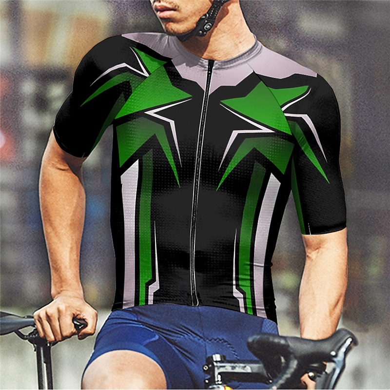 Bărbați Jersey de ciclism Manșon scurt Bicicletă Tricou Tee Jerseu cu 3 buzunare spate Ciclism montan Respirabil Uscare rapidă Proiectare anatomică Wicking Galben Rosu Albastru Sport Îmbrăcăminte 2025 - $25.99 –P12