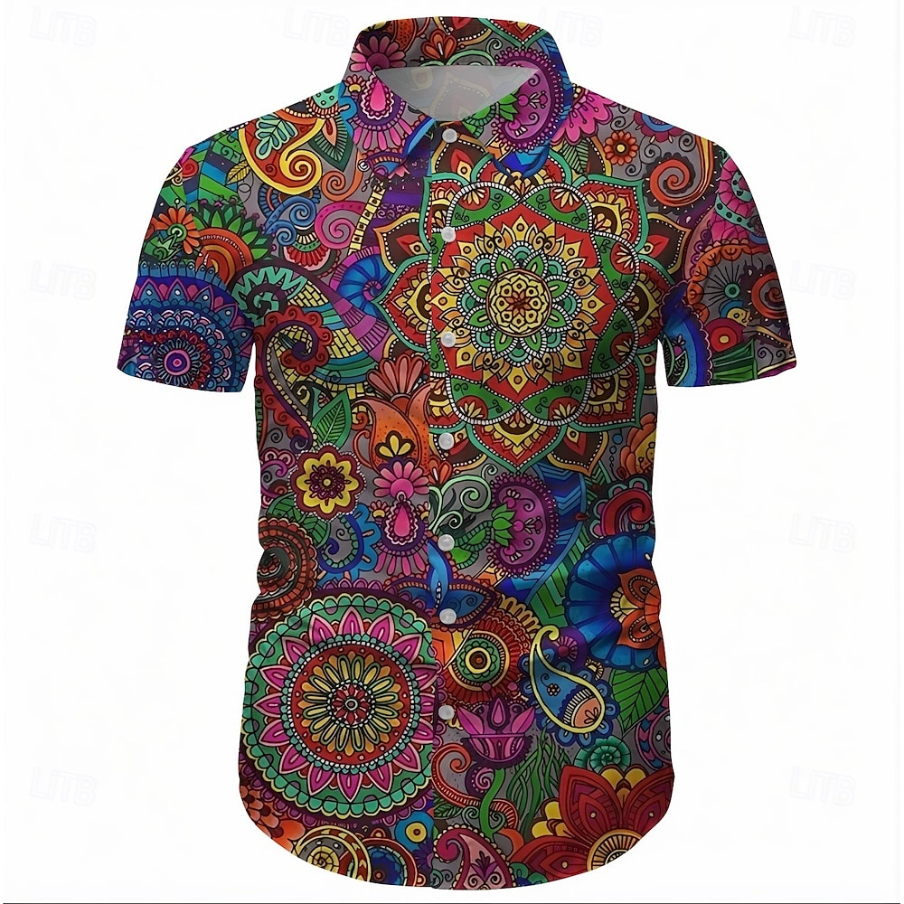 Retro 70. léta Tričko Aloha košile Hippie Disko Kašmírový vzor Geleneksel Pánské Plesová maškaráda Dovolená Párty Pride Parade Dospělé Tričko 2025 - $20.99 –P4