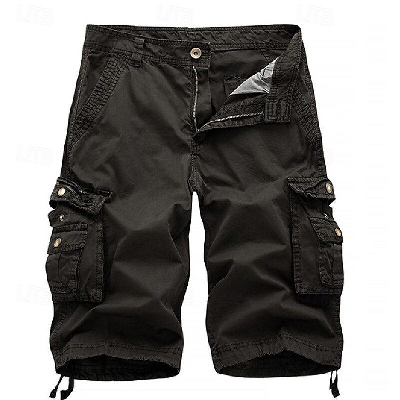 Homens Bermuda Cargo Calção Shorts de verão Bolso multi Bolso com aba Tecido Conforto Vestível Comprimento do joelho Ao ar livre Esporte Diário Moda Casual Preto Vinho de 2025 por $35.99 –P7