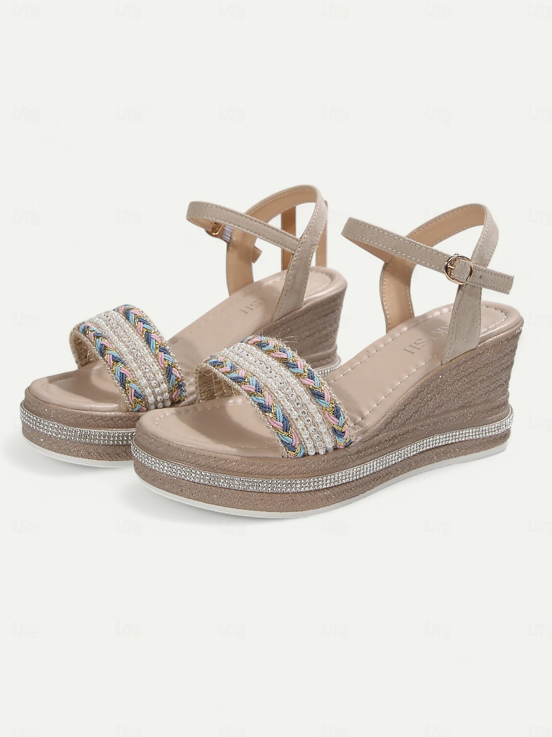 sandali con zeppa bohémien da donna – sandali con plateau espadrillas con cinturini intrecciati e cinturino alla caviglia per la spiaggia estiva e l'abbigliamento casual del 2025 a $24.99 –P5
