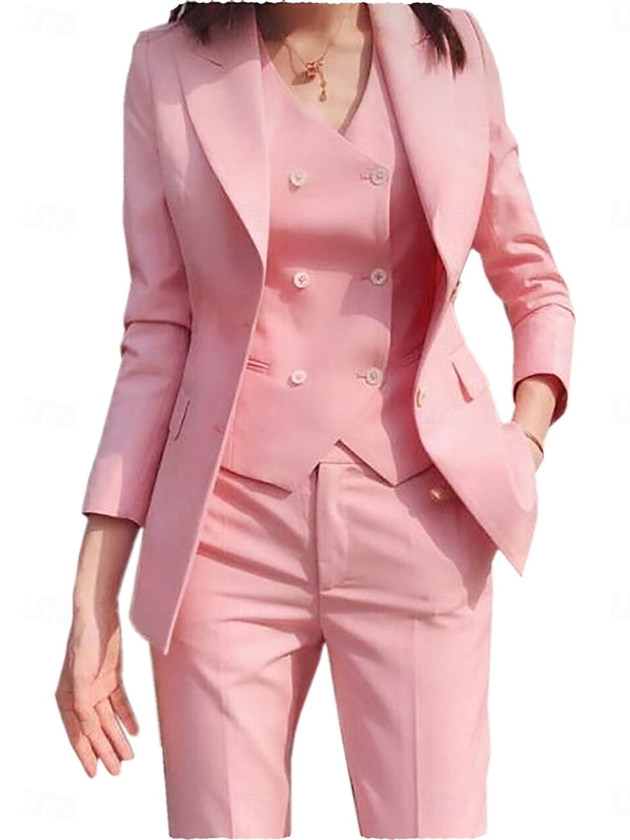 Drei-teiliges Mutter der Braut Kleid Elegantes einfaches Hemdkragen Knöchellang Polyester Langarm mit einfarbig 2025 - $159.99 –P5