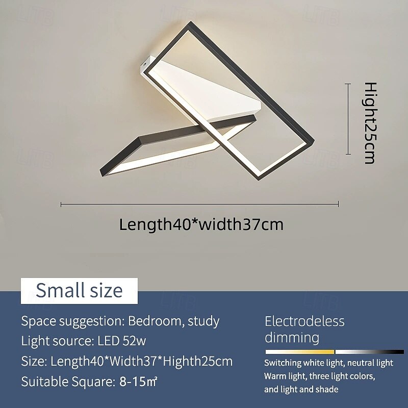 Modern Ceiling Light LED Dimmable Stereo 2 Head 4 Head Square Ceiling Light with Remote Contr Living Rooms Dining Rooms AC110V AC220V 2025 - $200.19 –P4