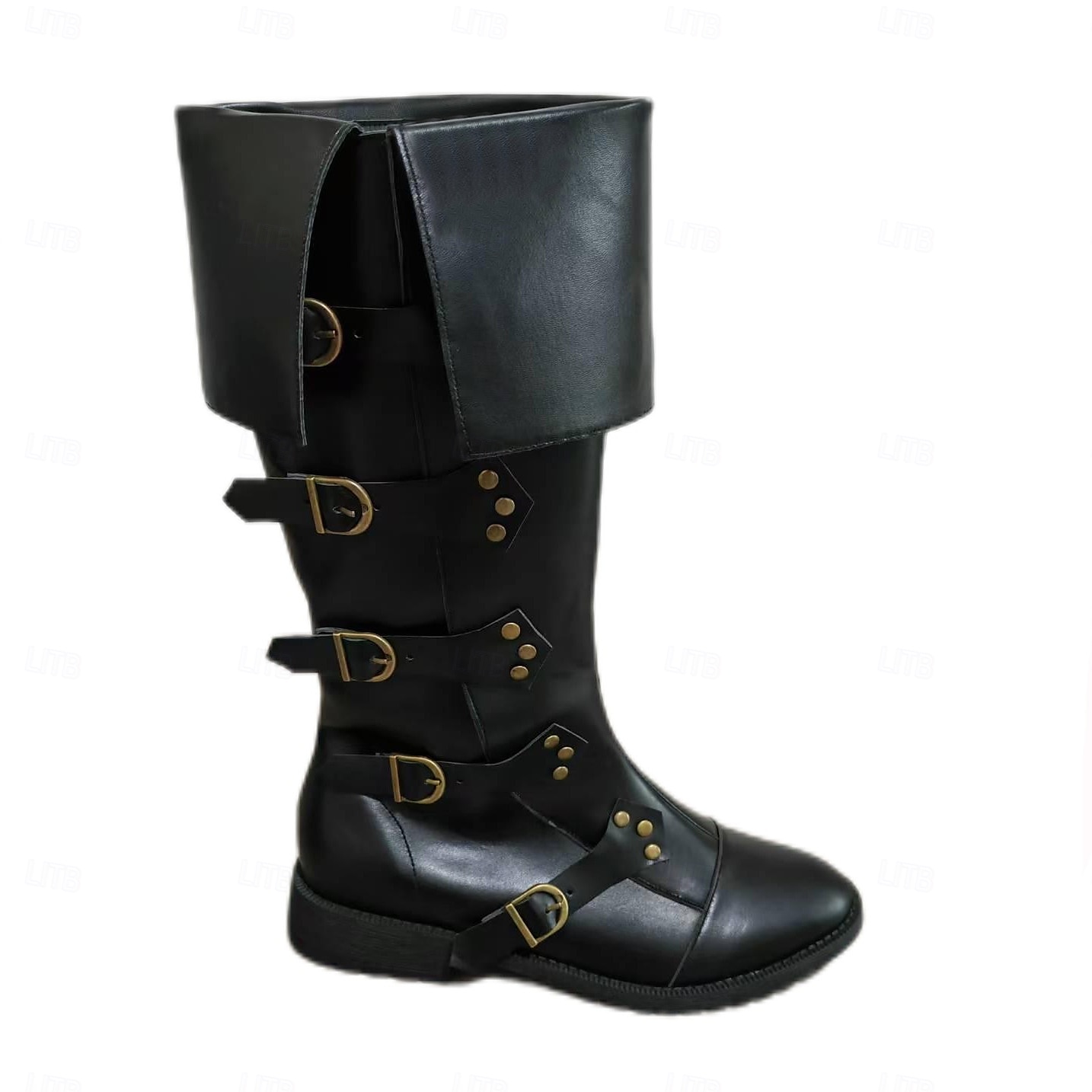 Medieval Renaissance Shoes Knee High Boots Flat Jazz Boots Pirate Viking Crusader Men's Celtic Pirate Halloween Masquerade Performance Party & Evening LARP Adults' Shoes 2025 - $58.99 –P9