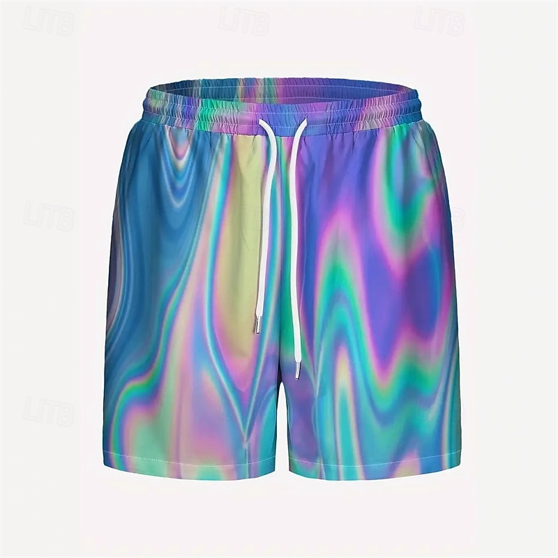Homens Calção Justo de Natação Shorts de Natação Bermuda de Surf Calças Com Cordão Com bolsos Natação Surfe Praia Esportes Aquáticos Estampado Verão Primavera de 2025 por $12.99 –P3