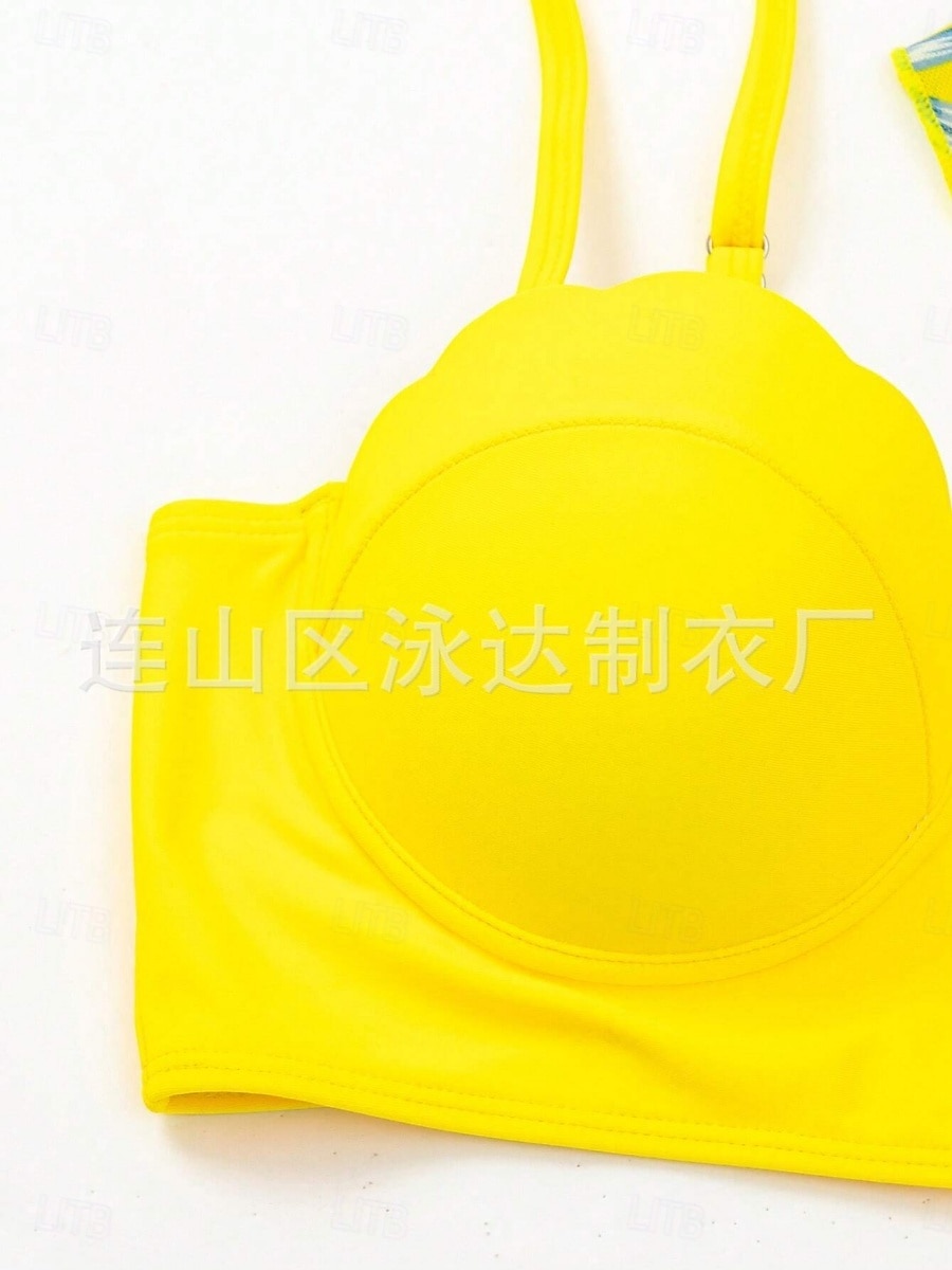 Kvinnors Baddräkter Bikini Tre Delad Troser Baddräkt Rygglös Mage Kontroll Hög Midja Slim Semester Strandkläder Löv V Nack Långärmad Baddräkter 2025 - $31.99 –P17