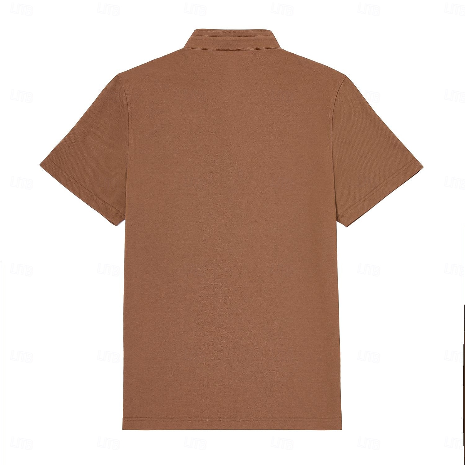 heren polo trui van zijde katoenmix, formeel werk, geribbelde kraag, korte mouwen, effen kleur, overhemd, zomer, donkergrijs, zwart, wit, kaki, grijs 2025 - $32.99 –P8