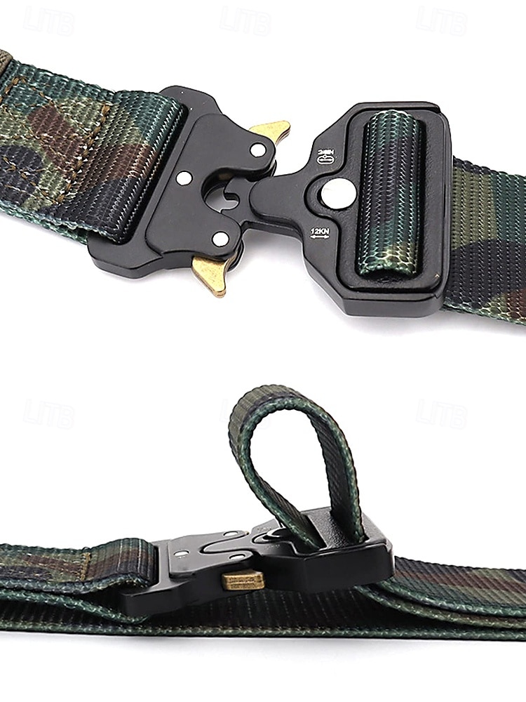 robuster taktischer Gürtel im Camouflage-Muster mit Metallschnalle – stilvoll und praktisch für Outdoor-Fans, die gerne wandern, campen und militärische Aktivitäten mögen 2025 - $11.99 –P6