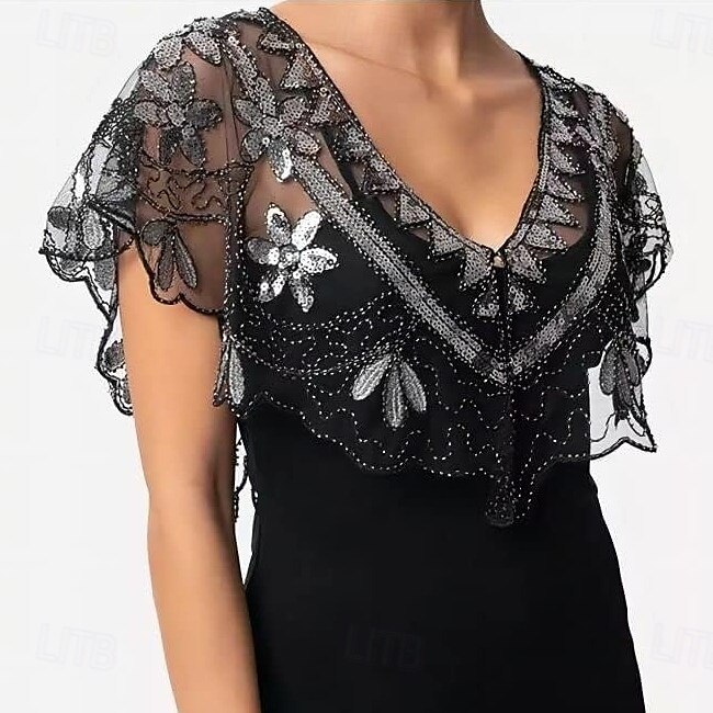 Retró Ordító 20-as évek 1920-as évek sál Wrap Kendők A nagy Gatsby Flapper lány Flitter Rojt Női Farsang Esküvő Estély Álarcos mulatság Felnőttek Kendő 2025 - $15.49 –P1