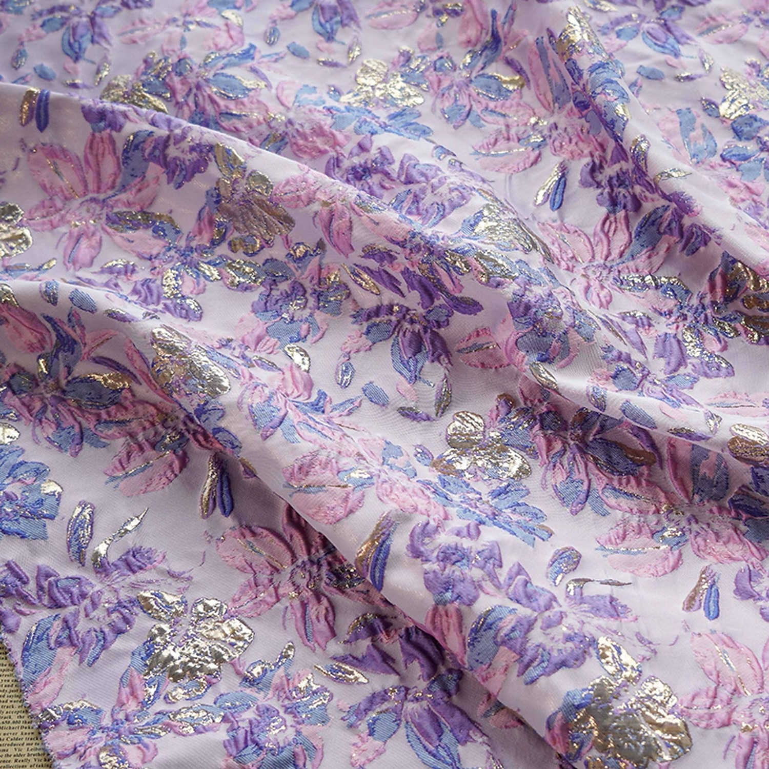 Jacquard Brokade Blomstret A-Linje Kvelds kjole Elegant Kjole Formell Bryllup Gulvlengde Kort Erme Skjortekrage Nylon med Splitt Lomme Bryllupsgjest Kjole 2025 - $148.99 –P6