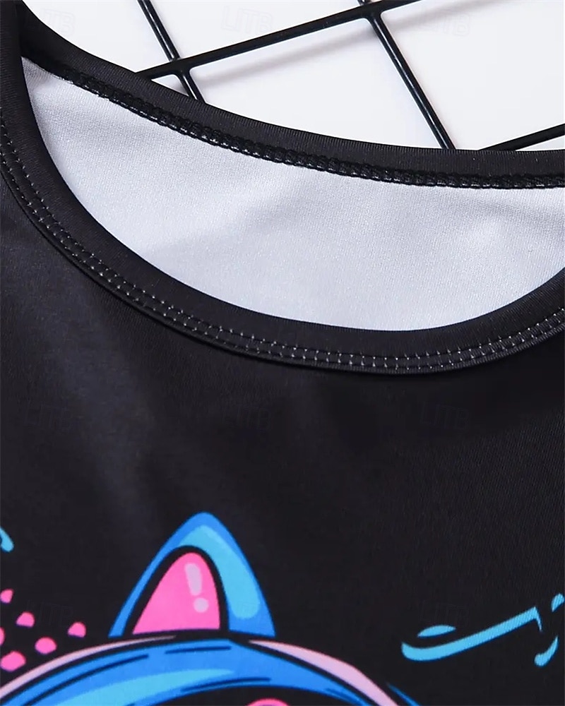 Voor meisjes 3D Tekenfilm T-shirt & shorts Set Korte mouw Zomer Lente Sport Modieus Dagelijks Kinderen 4-12 jaar Strakke ronde hals Buiten Vakantie Sport Getailleerd 2025 - $17.99 -P7