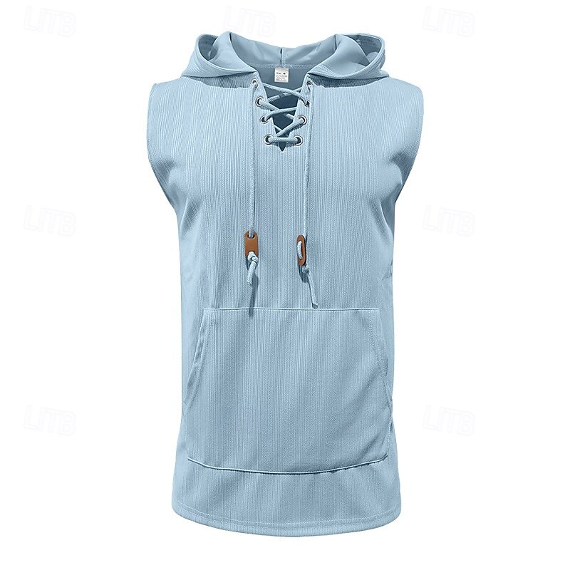 Herren Tank Top Weste Unterhemd Ärmelloses Shirt Ärmellos Mit Kapuze Sommer Einfach Mode Designer Urlaub Straße Ausgehen Schwarz Weiß Khaki Top T-Shirt für Herren 2025 - $18.99 –P13