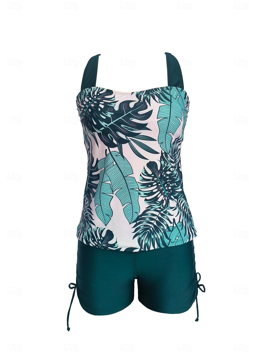 Mulheres Roupa de Banho 2 partes Calção roupa de banho Frente Única Geométrico Férias Roupa de Praia Gráfico Folhas Scoop pescoço Sem Manga Fatos de banho de 2025 por $26.99 –P5