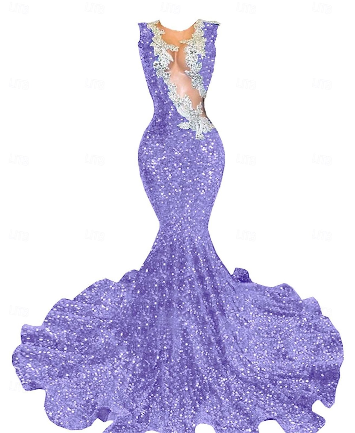 Meerjungfrau  Trompete Abendkleid Partykleid Abendparty Abschlussball Sweep  Brush Zug Ärmellos Schmuckstein-Ausschnitt Spandex mit Glitzer Perlen Pailletten 2025 - $245.99 –P9