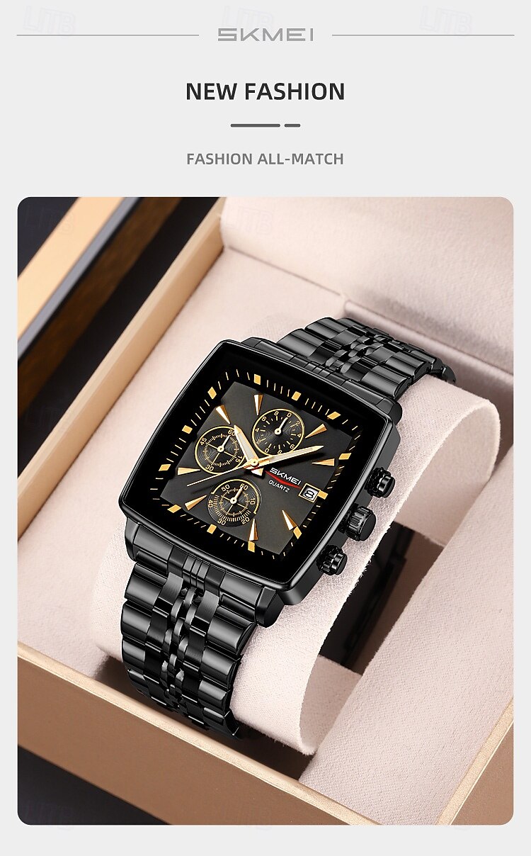 SKMEI Multi Functional Timing Business Men's Watch Waterproof Luminous Calendar Steel Strip Men's Watch 2025 - $39.99 –P5