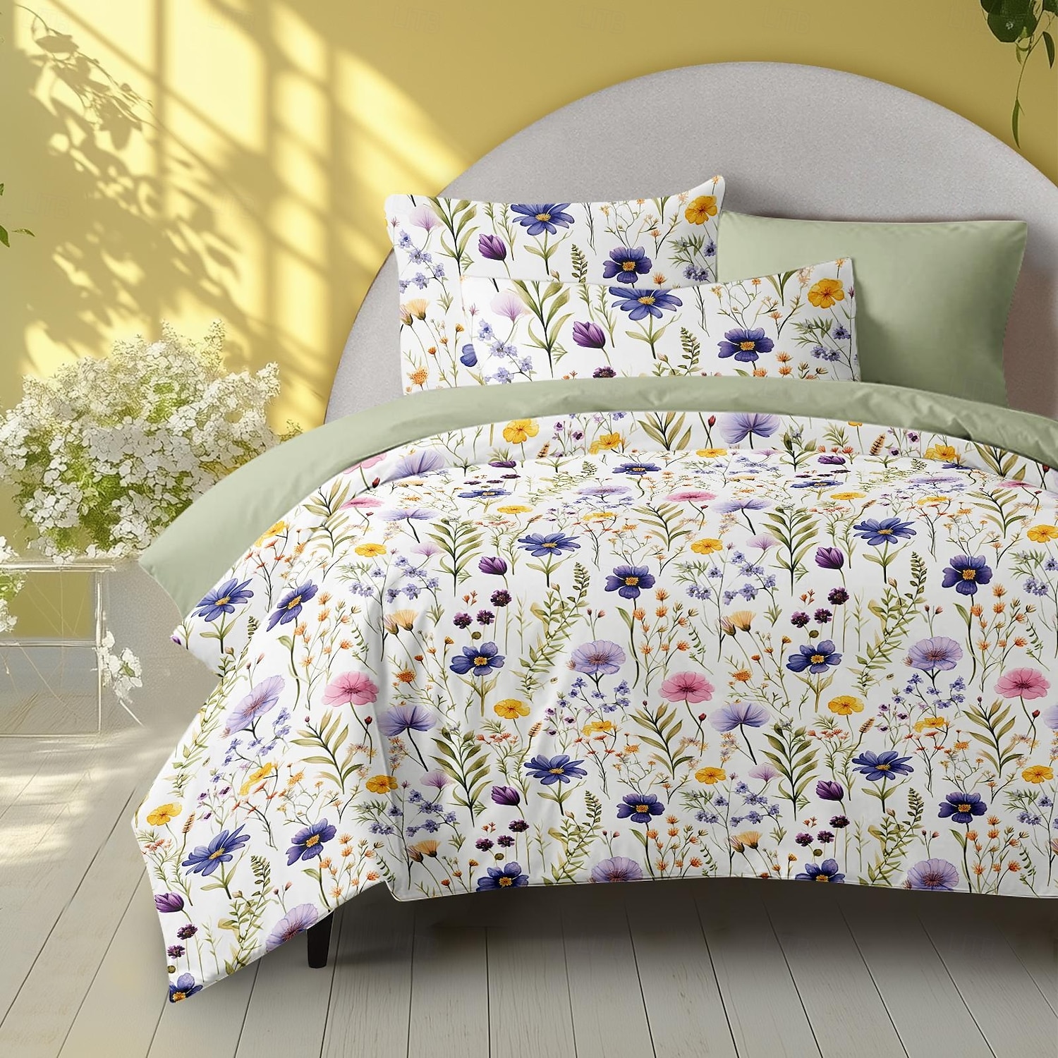 Copertura per piumone floreale set di biancheria da letto singolo copripiumino morbido e leggero con 2 federe per estate e primavera del 2025 a $60.99 –P9