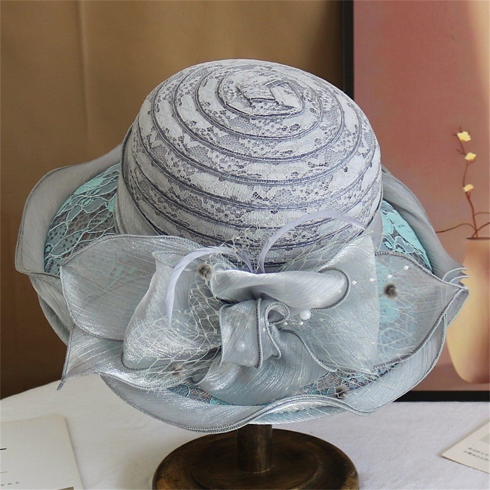 hattar Polyester Solhatt Helgdag Tebjudning Hästrace cocktail Elegant Vintage söt stil Med Blomma Hårbonad Huvudbonader 2025 - $29.99 –P11