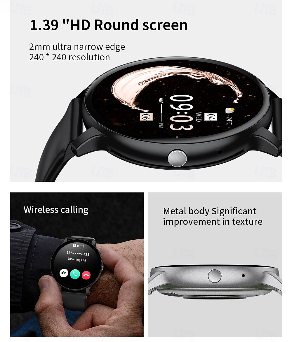 LIGE BW0905 Smart Watch Fitness Tracker Heart Rate Monitor Bluetooth Android iOS Waterproof 1.69" 2025 - $33.99 –P2