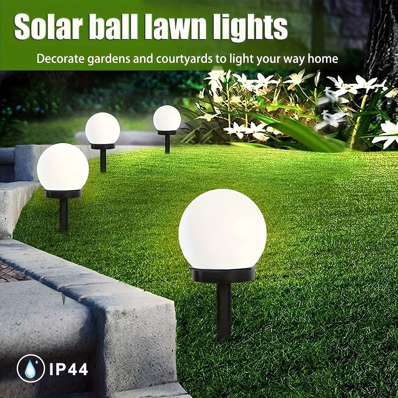 3 Pcs LED Solar Pathway Lights Outdoor Waterproof Ball Light LED Lawn Light Suitable for Garden Park and Outdoor Pathway Lighting Solar Night Light 2026 - $23.99 –P6
