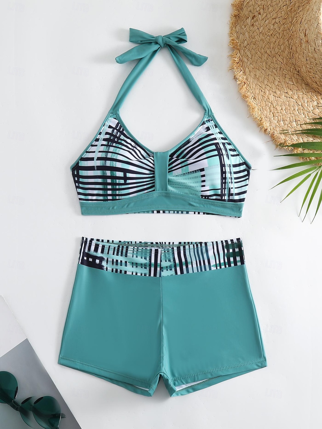 Damen Badeanzug Bikini Zweiteilig Monokini Freche Unterhose Bademode Gestrickt Urlaub Tropisch Farbblock Gestreift Stürzen Ärmellos Badeanzüge 2025 - $22.99 –P8