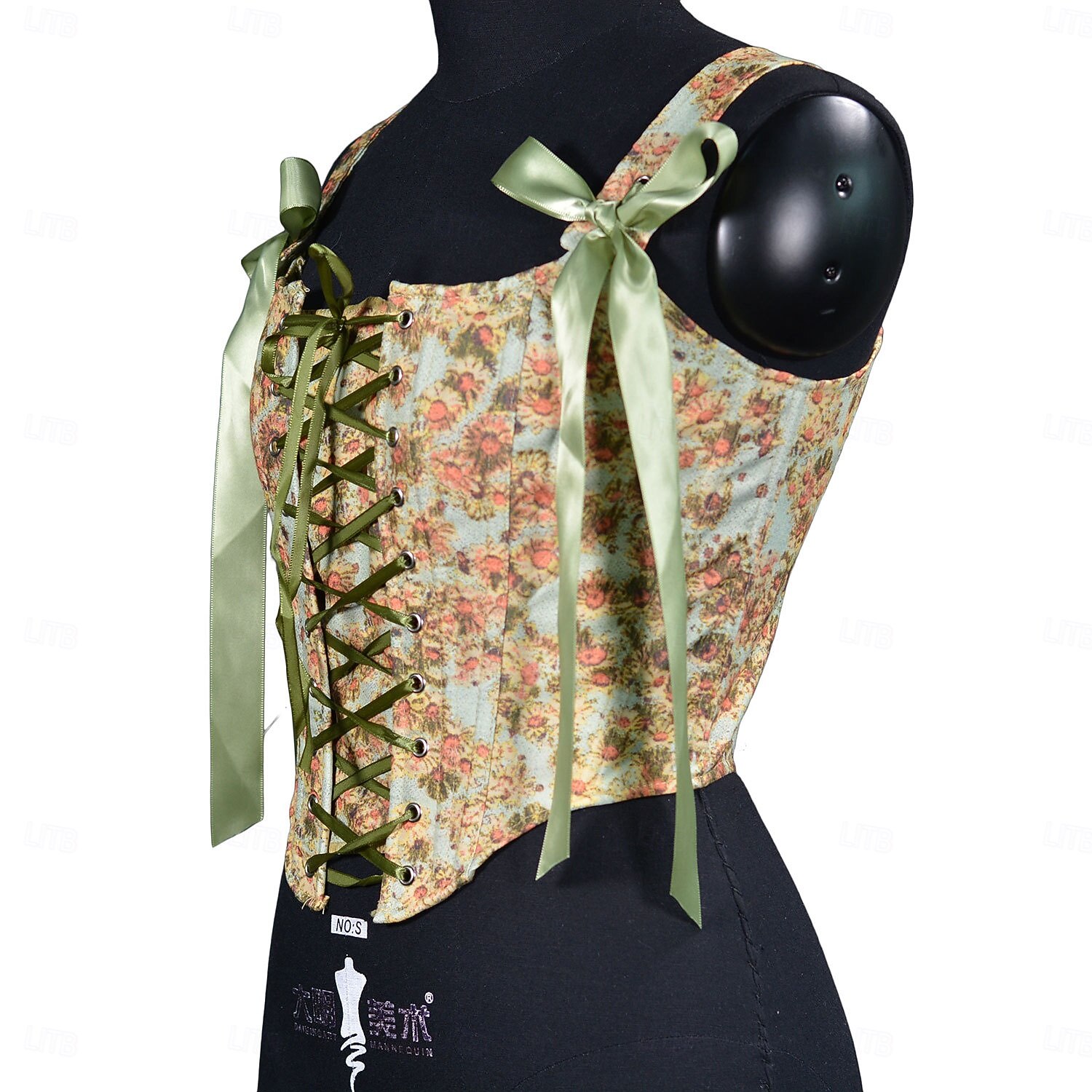 Retro Vintage Rococo Medieval Corset Vest Bustier Viking Celtic Knight Elven Lace up Floral Fancy Dress Women's Celtic Fantasy Halloween Carnival Performance Party LARP Adults' Corset 2025 - $37.99 –P6