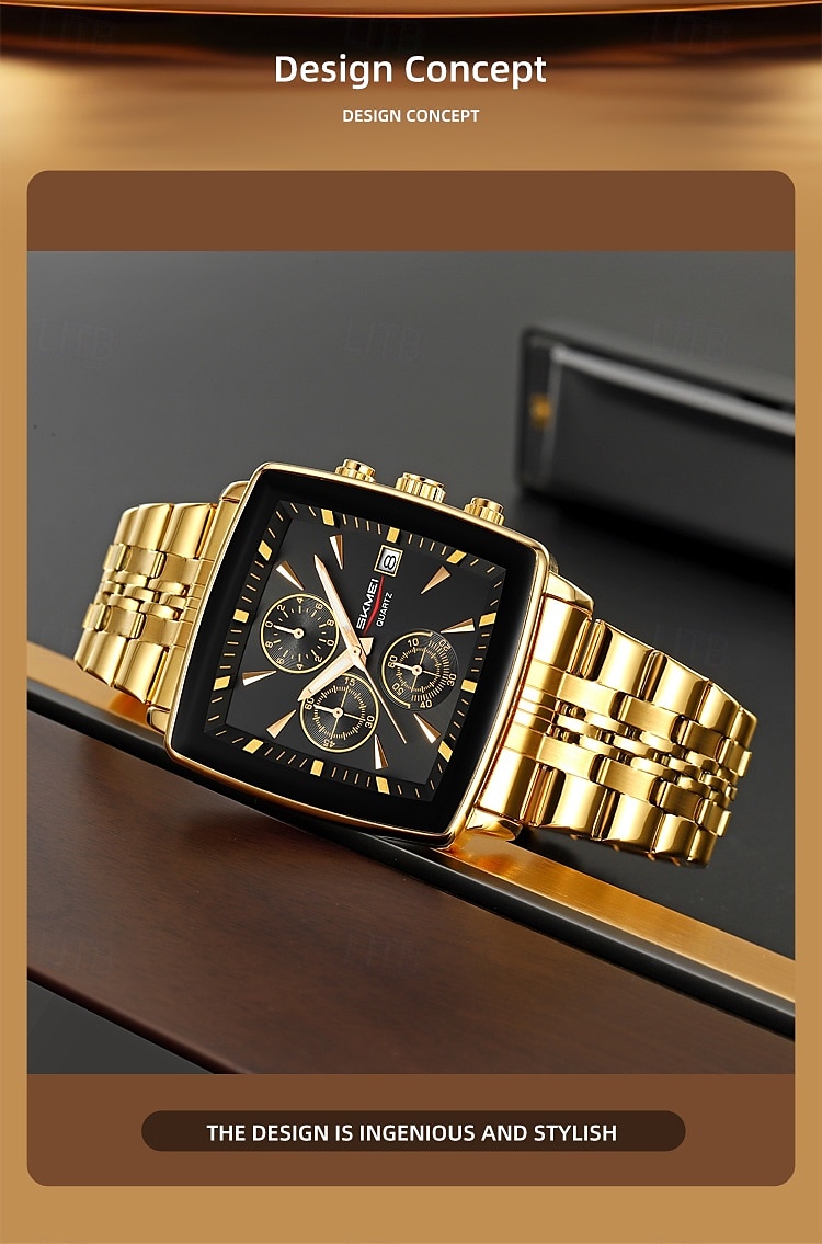 SKMEI Multi Functional Timing Business Men's Watch Waterproof Luminous Calendar Steel Strip Men's Watch 2025 - $39.99 –P2