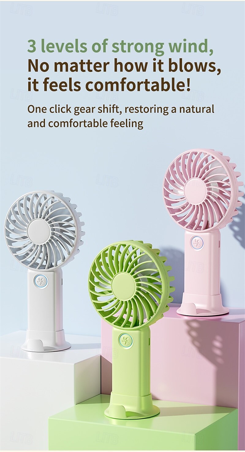 3-Speed Portable Cooling Fan – USB Rechargeable Handheld Electric Fan with 1200mAh Battery for Personal Use 2025 - $13.99 –P1