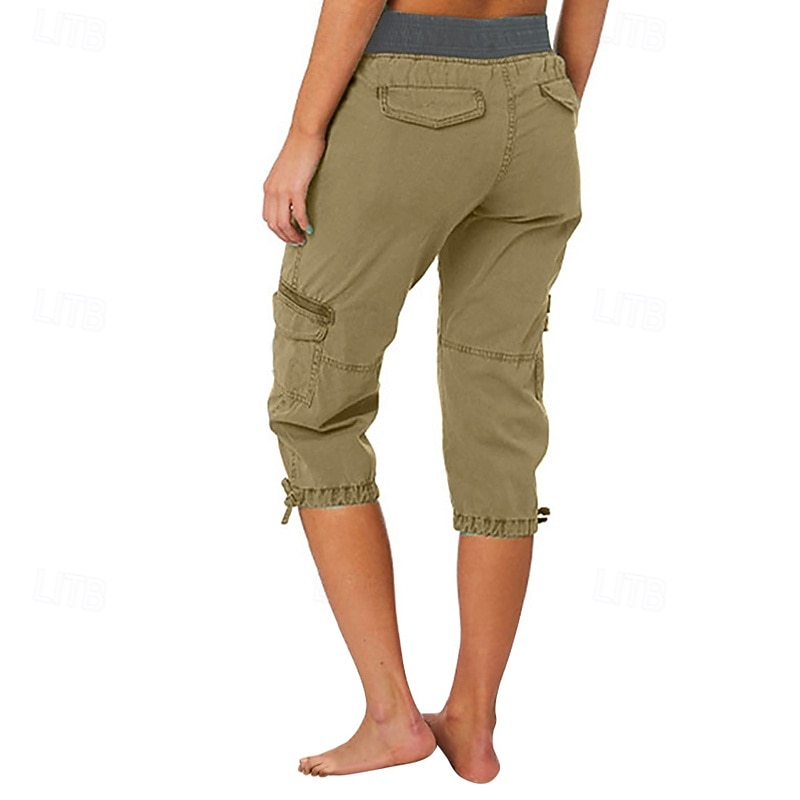 Per donna Pantaloni capri Pantaloni da paracadute Moda Streetwear Lunghezza al polpaccio Naturale Blocco di colori Coulisse Tasca Comodo All'aperto Confortevole Streetwear Uscire Rosso arancione del 2026 a $29.99 –P10