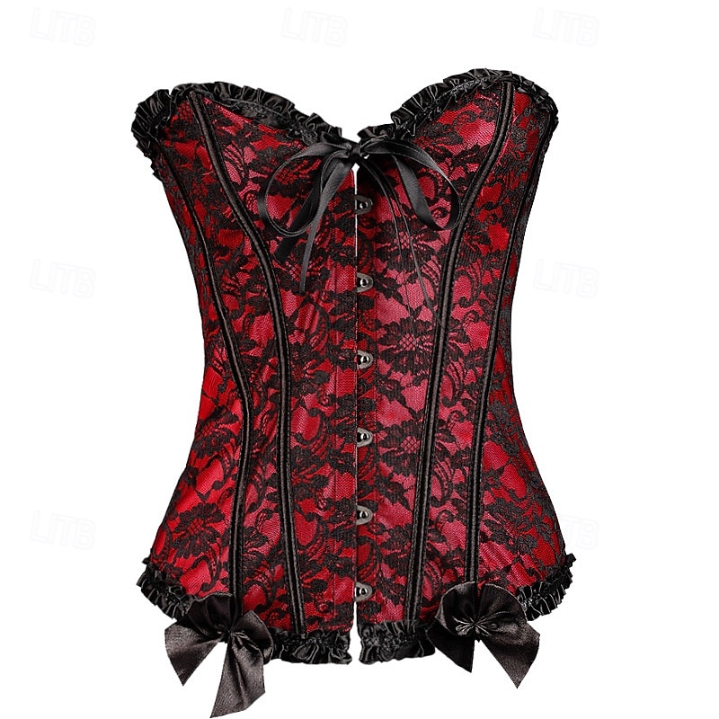 Rococò Completo Mascherata Corsetto Overbust Cosplay Controllo della Pancia Push-Up Jacquard Jacquard Costume Per donna Reale Mascherata Feste Carnevale di Venezia Adulti Corsetto del 2025 a $21.99 –P9