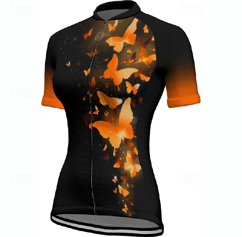 Pentru femei Jersey de ciclism Fluture Manșon scurt Bicicletă Tricou Tee Jerseu cu 3 buzunare spate Ciclism montan Uscare rapidă Proiectare anatomică Wicking Respirabil Sport Rosu Albastru Verde 2026 - $23.99 –P14
