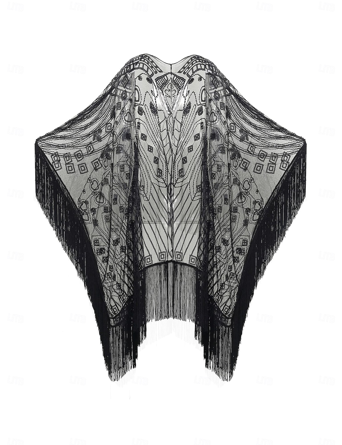 Retró Ordító 20-as évek 1920-as évek sál Wrap Kendők A nagy Gatsby Flapper lány Flitter Rojt Női Farsang Esküvő Estély Álarcos mulatság Felnőttek Kendő 2025 - $30.99 –P16