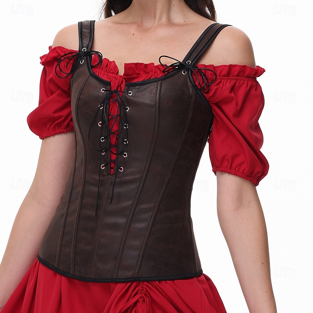 Retró Középkori Reneszánsz Fűző Prsluk Bustier Női Kelta Fantasy Mindszentek napja Farsang Álarcos mulatság Parti Alkalmi / Napi LARP Felnőttek Fűző 2025 - $37.99 –P3