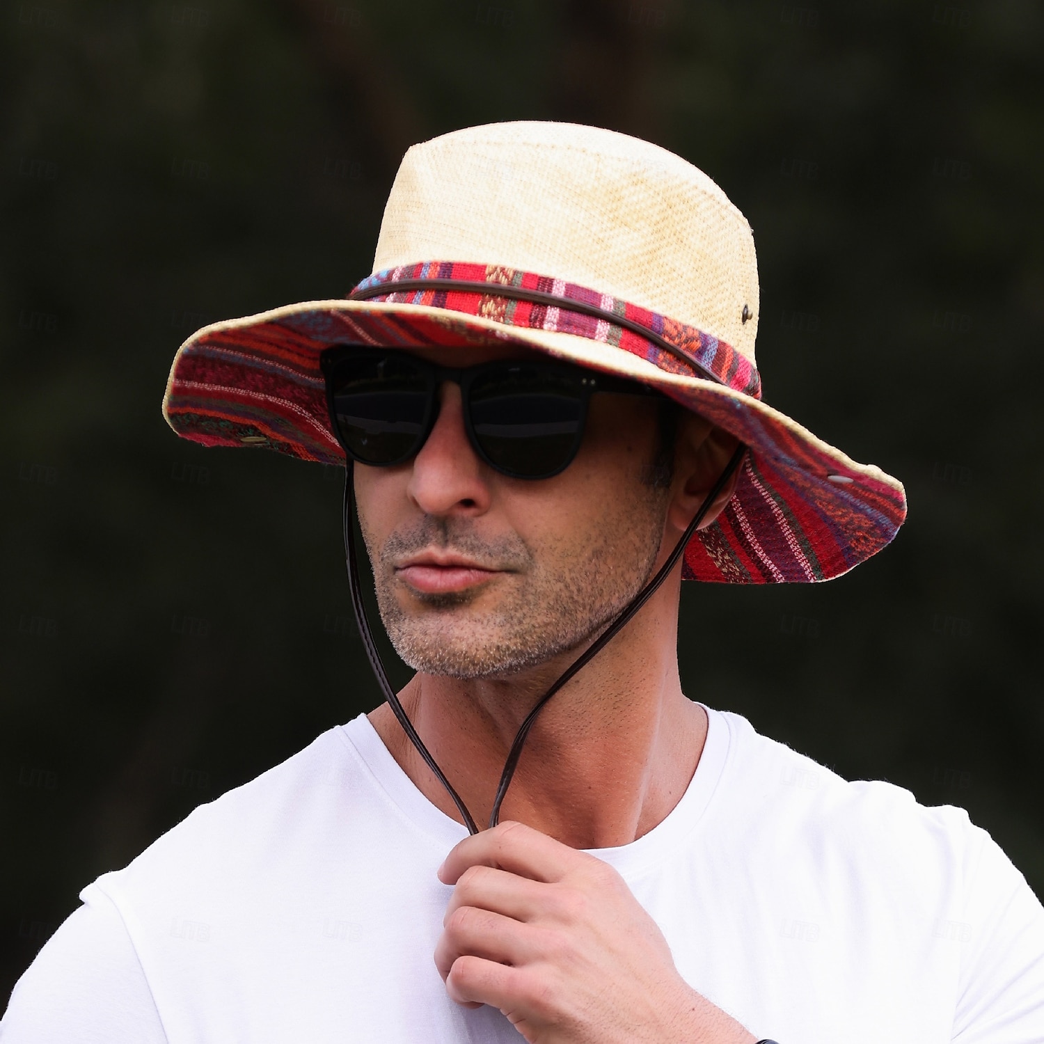 Herr Fiskarhatt Solhatt Fiskehatt Boonie hatt Svart Rubinrött Polyester Broderad Mode Ledigt Dagligen Boho Paisley Damask Pläd / Randig / Chevron Solskyddskräm Andningsfunktion 2025 - $12.99 –P5
