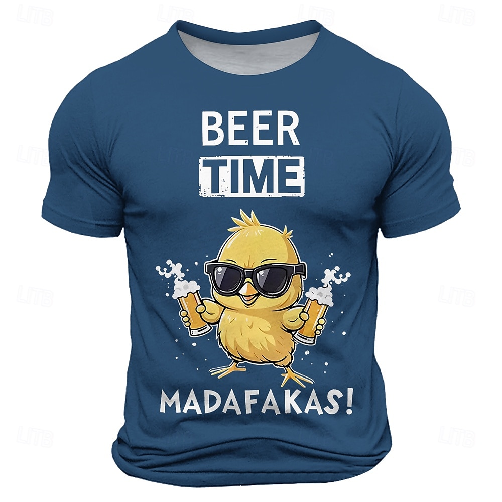 Men's Chick Oktoberfest Beer T Shirt Short Sleeve T shirt 3D Print Crew Neck Shirt Fashion Daily Street Daily Green 1# Blue 2# Black Summer Spring Clothing Apparel S M L XL XXL XXXL 2025 - $19.99 –P6