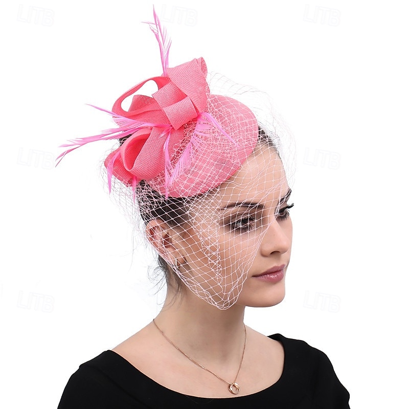 Kopfstück Federn Sinamay Hochzeit Abendgesellschaft Elegant Hochzeit Mit Feder Kopfschmuck Kopfbedeckung 2025 - $20.99 –P3
