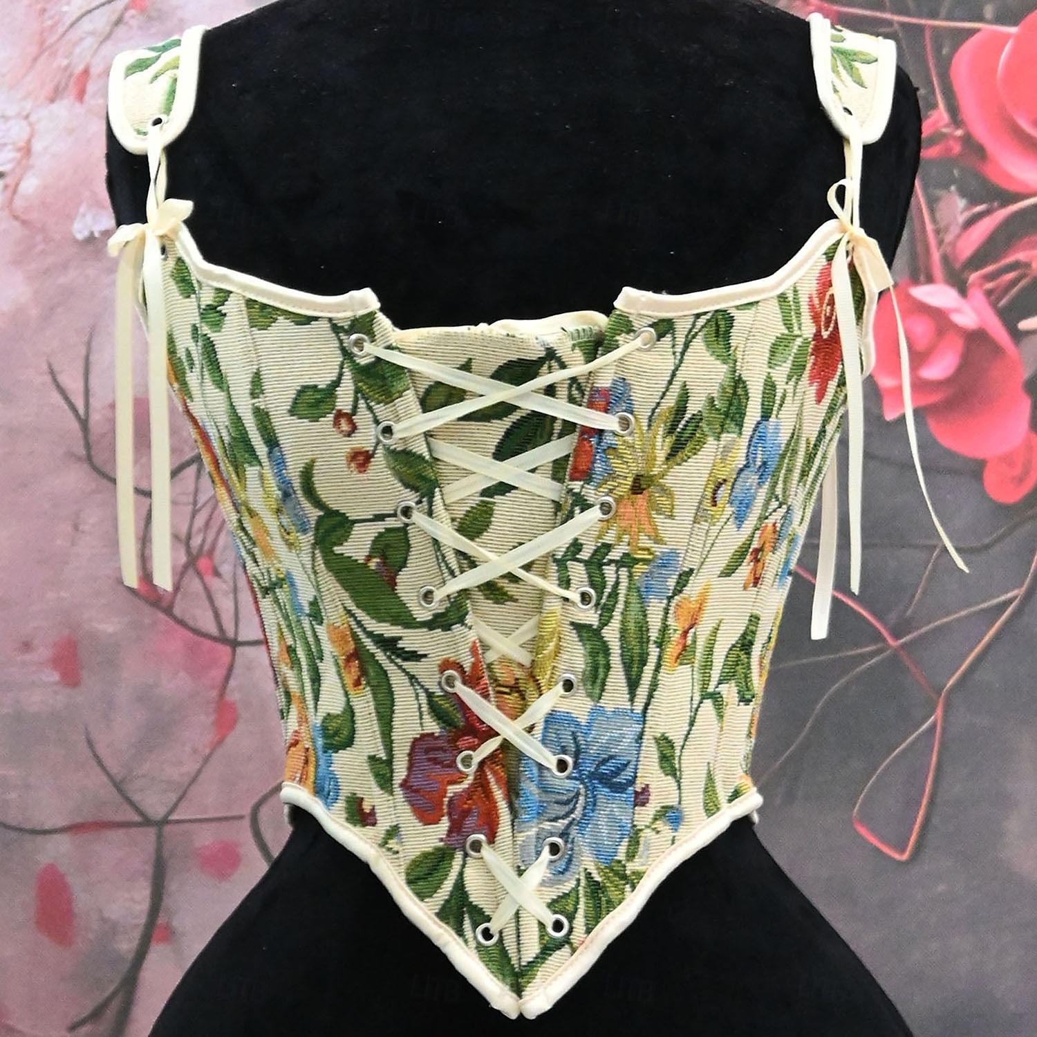 Retró Középkori Reneszánsz Fűző Prsluk Bustier Viking Fűzős Virágos Jelmez Női Kelta Fantasy Mindszentek napja Farsang Teljesítmény Parti LARP Felnőttek Fűző 2025 - $30.99 –P13