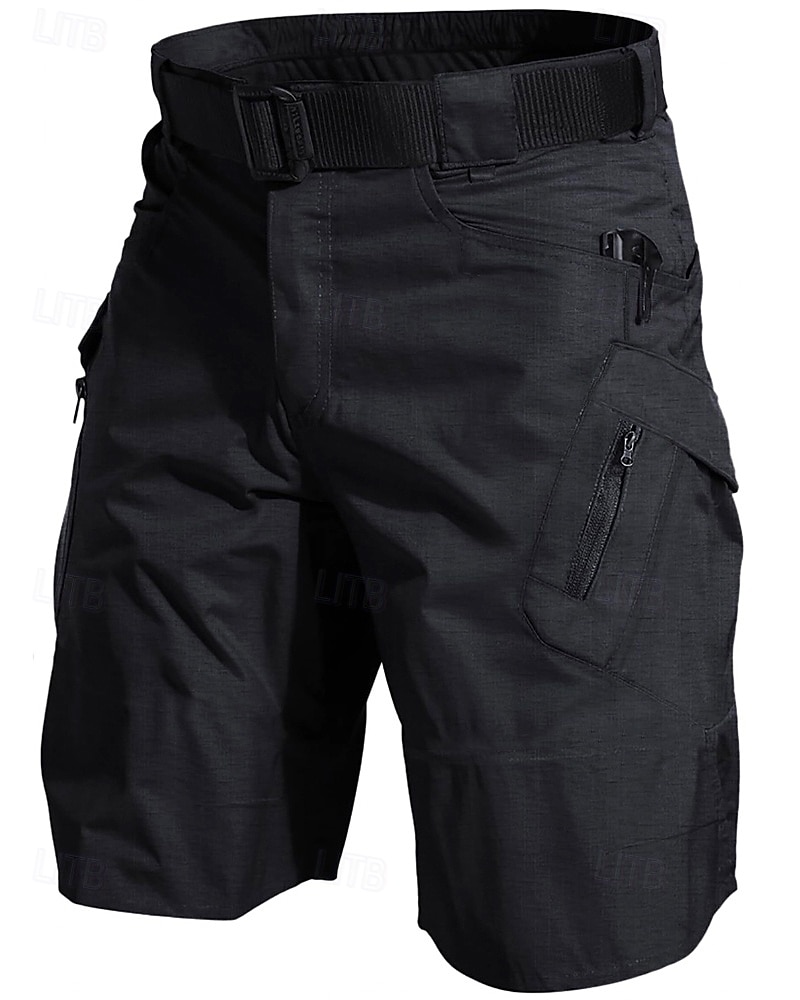 Homens Shorts táticos Bermuda Cargo Calção Shorts de verão Shorts de Trilha Bolso multi Bolsos com zíper Tecido Conforto Vestível Comprimento do joelho Ao ar livre Esporte Diário Moda Casual Preto de 2025 por $18.99 –P5