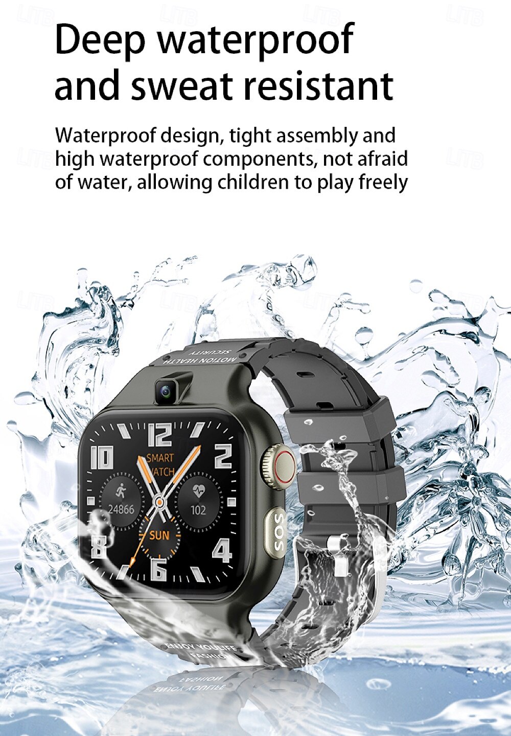 Montre intelligente 696 ALDT8 Tracker de fitness ECG PPG Appel Bluetooth Rappel Android iOS IP67 46mm 1,89" de 2025 ? $97.99 –P13
