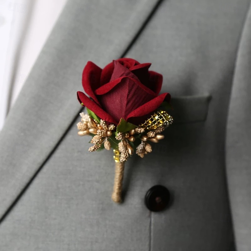 Men's Wedding Boutonniere Blue Pink White Summer Boutonniere for Groom and Groomsmen Flower Accessories Party Suit Decorations 2025 - $10.99 –P2