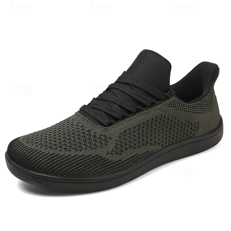 barfota vardagssneakers för män - modern svart, andningsbar mesh, komfortsula - lämplig för dagligt bruk och lätta sporter 2026 - $46.99 –P1